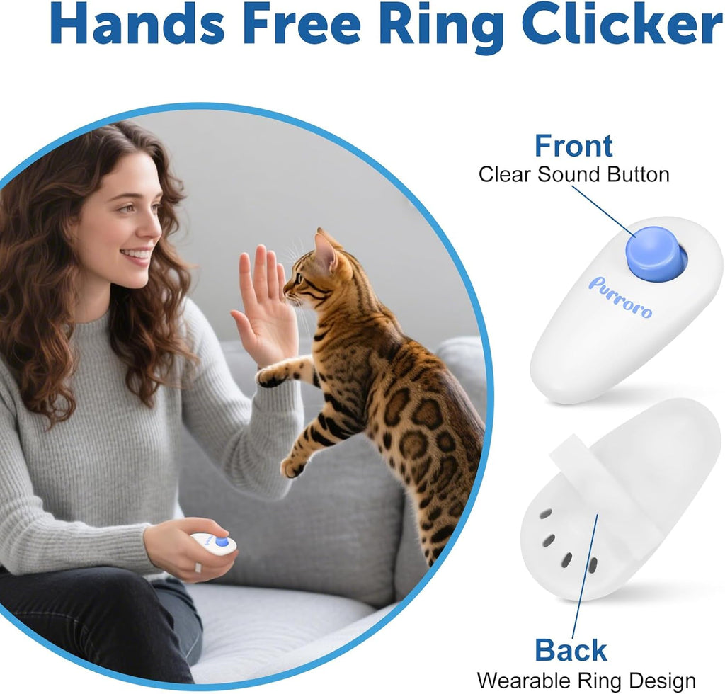 Purroro clicker and target stick kit being used for positive reinforcement training