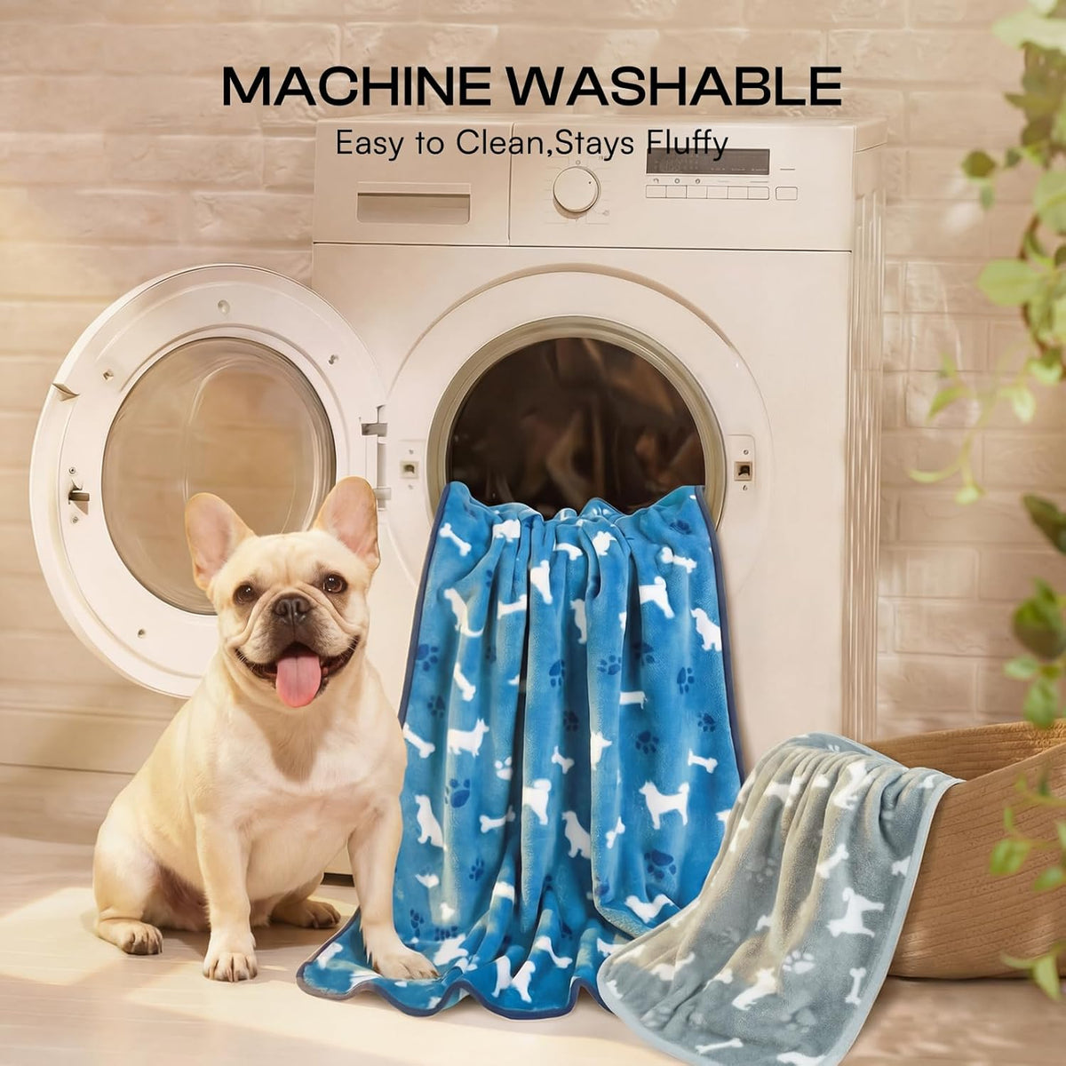 Authentic USA imported Luciphia dog blankets displaying the safe OEKO-TEX certified label certification