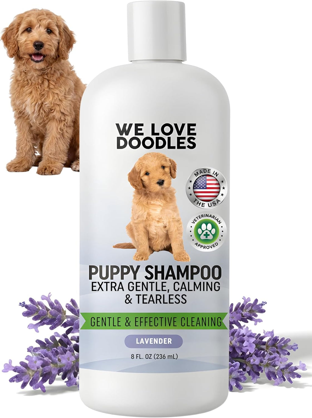 We Love Doodles Ocean Breeze scented dog shampoo back label showing directions.