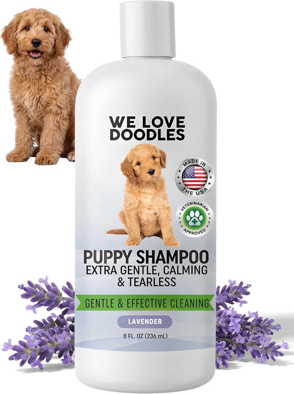 We Love Doodles Ocean Breeze scented dog shampoo back label showing directions.