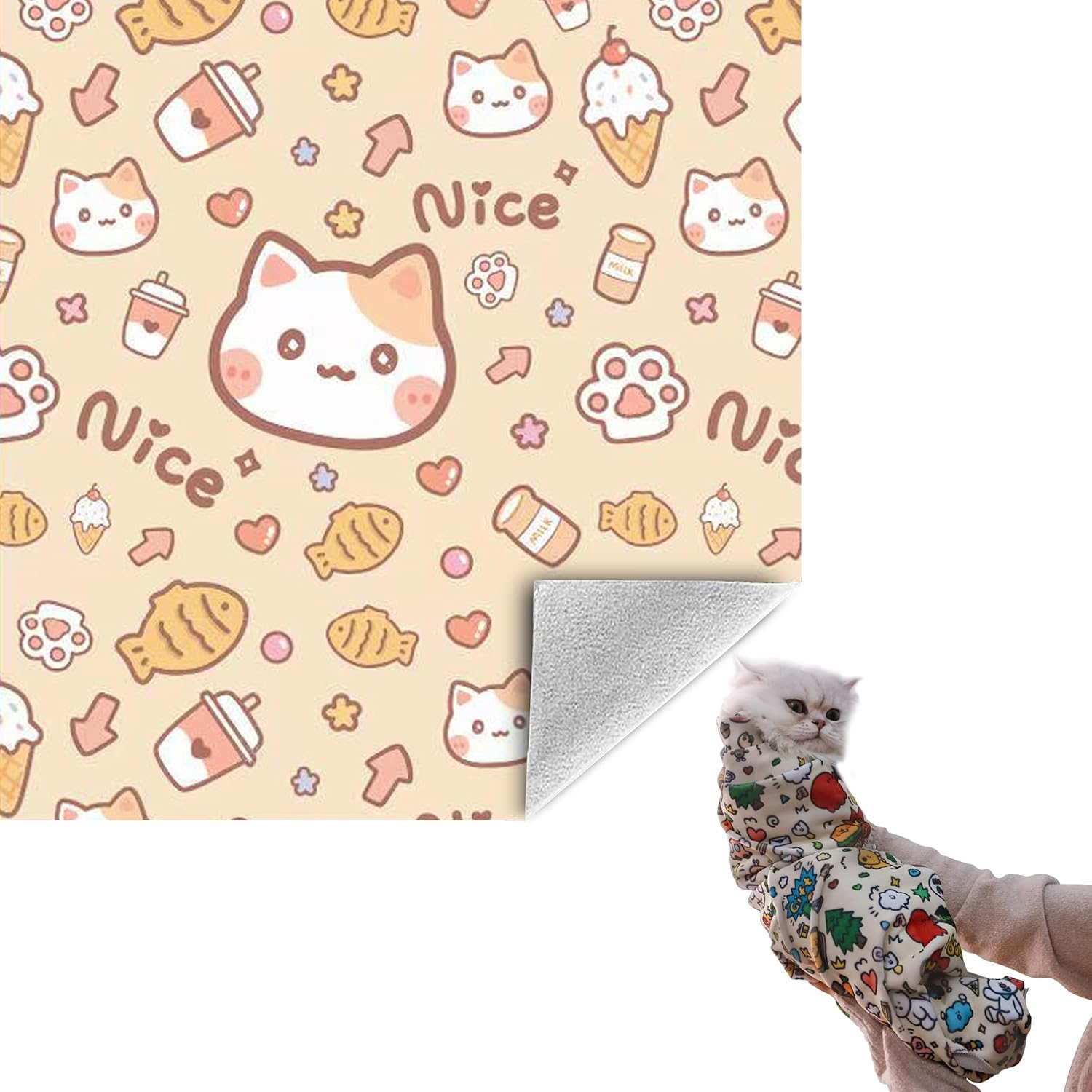27.6" Cat Grooming Wrap Cat Wrap for Cutting Nails Cat Restraint for Nail Clipping Cat Swaddle Wrap Cat Burrito Wrap L(Within 15lbs) Anti-Scratch Anti-Escape Multifunctional Pet Tool - Image 12