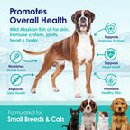 Wild Alaskan salmon oil mini capsules for cats and small dogs skin support