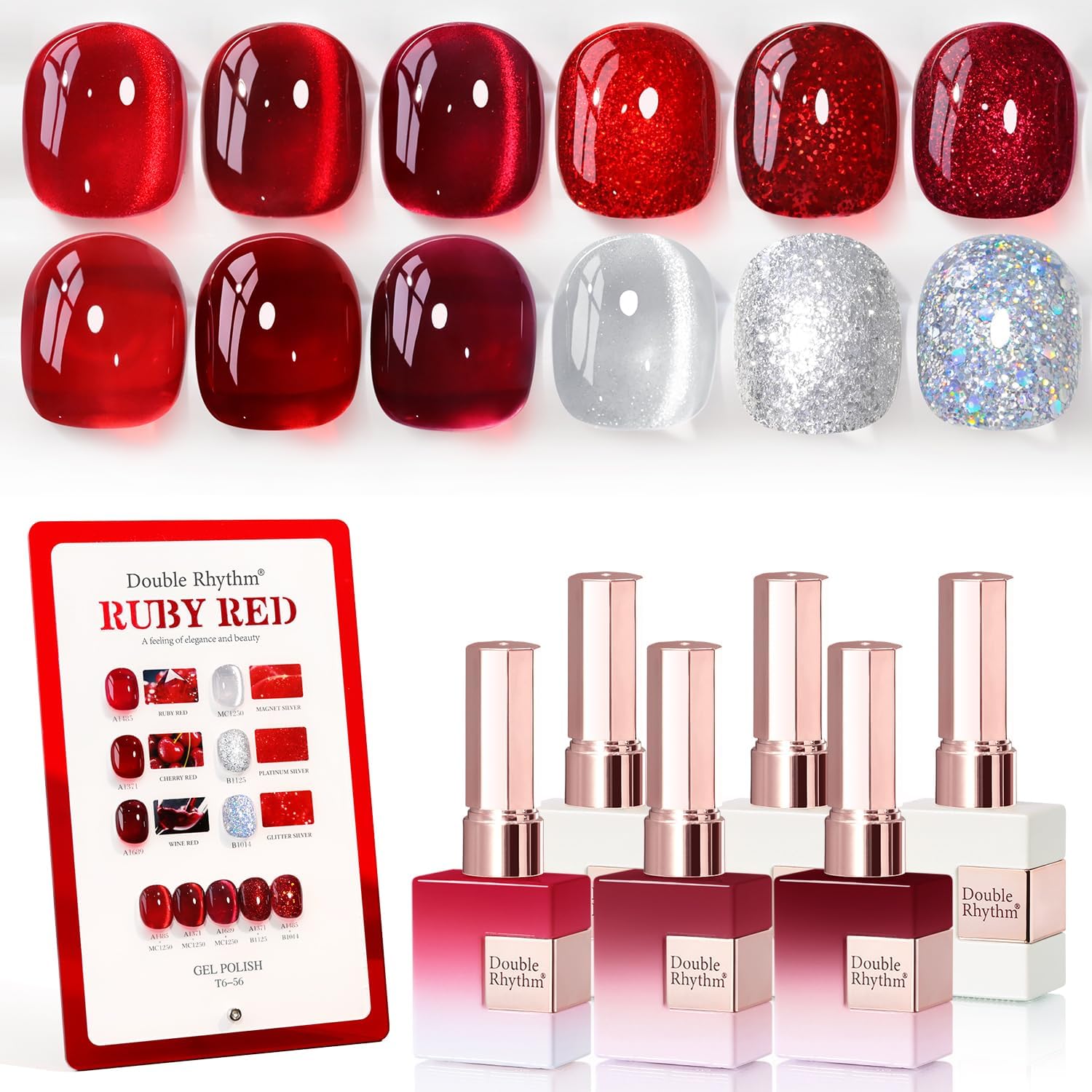Double Rhythm 6 piece gel polish set front view