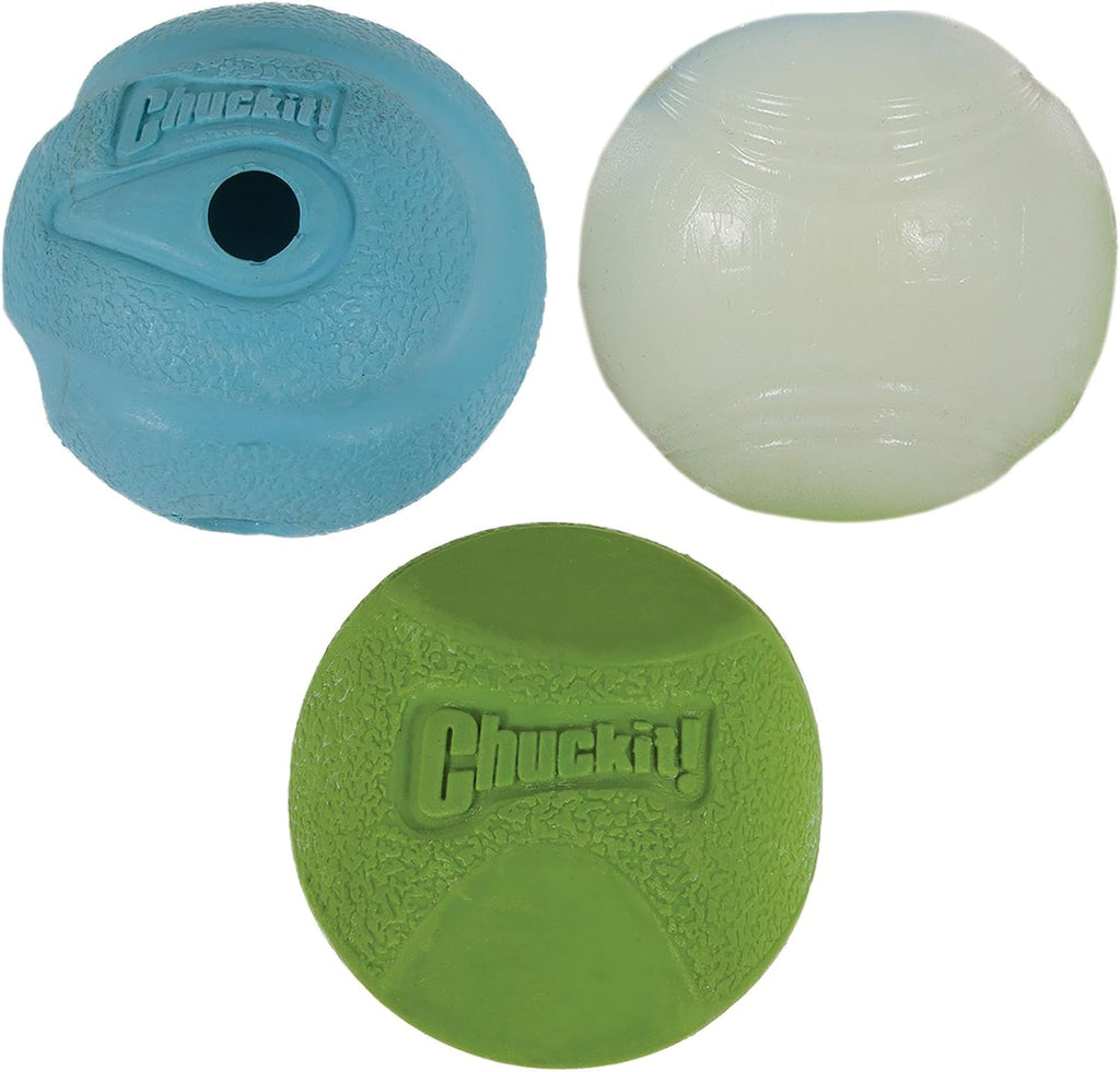 Chuckit! medium dog toy balls in packaging