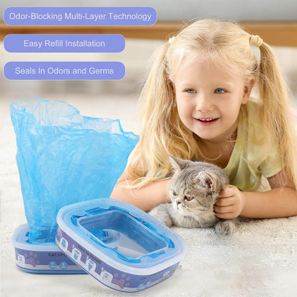Astrallgn heavy duty blue plastic cat waste refill bags