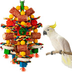 YIXUND natural corn cob bird toy front view