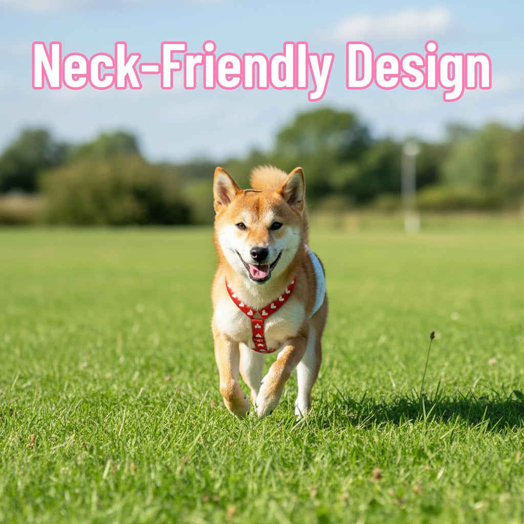 Side angle of a dog wearing the pink polka dot diaper keeper suspender.