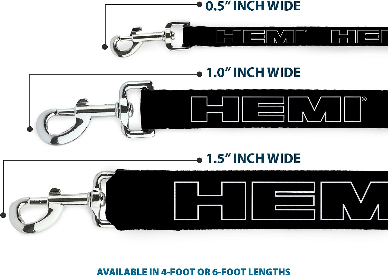 Heavy duty steel snap hook on Buckle-Down Hemi dog leash