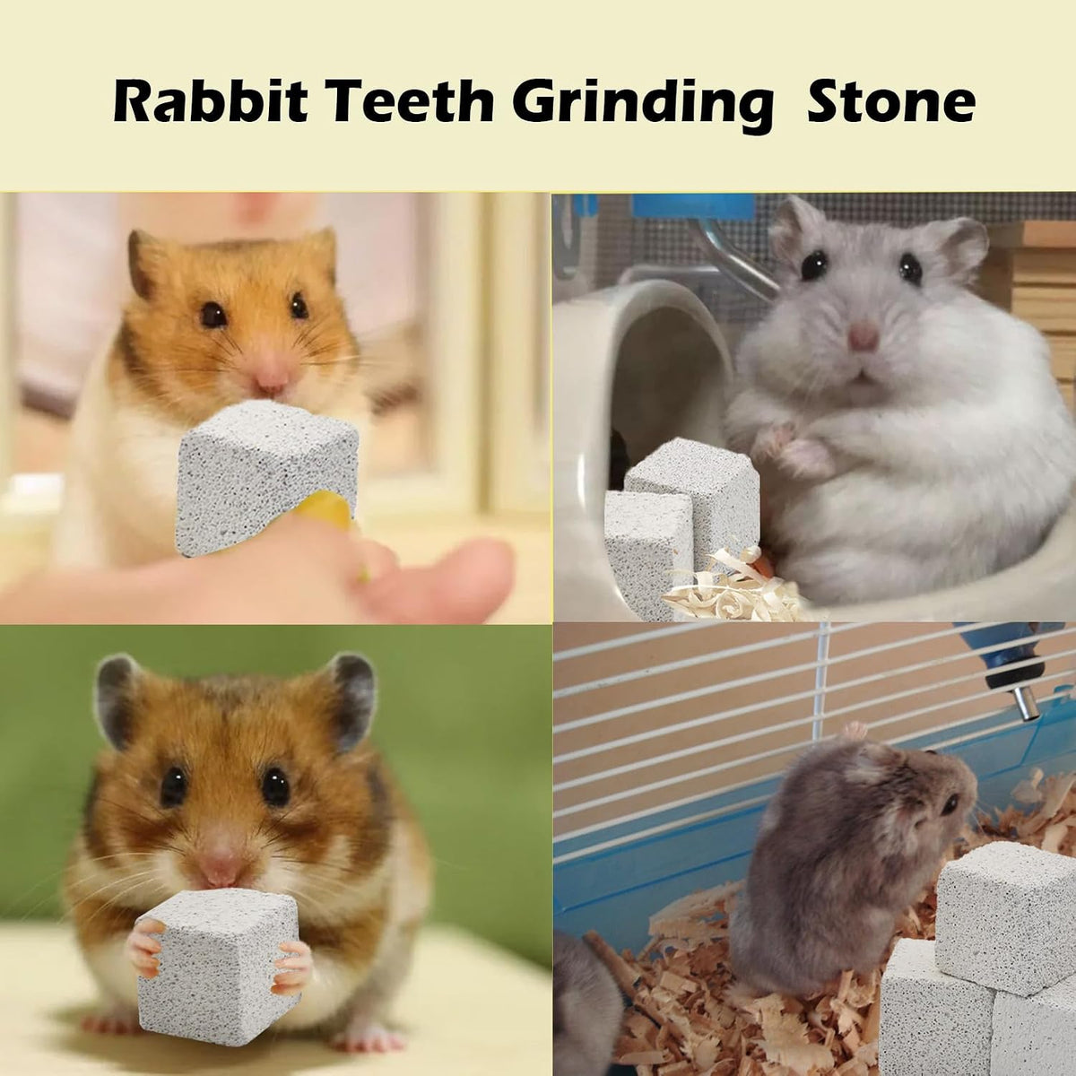 PINVNBY hamster chew stones square mineral calcium toys