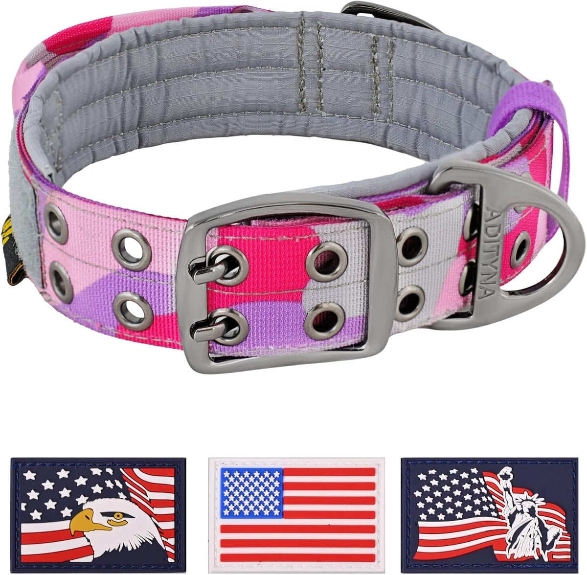 ADITYNA Heavy Duty Dog Collar for Large Dogs - Reflective Collar with Handle for Training, and Walking - Wide, Thick, Tactical, Soft Neoprene Padded - Image 11