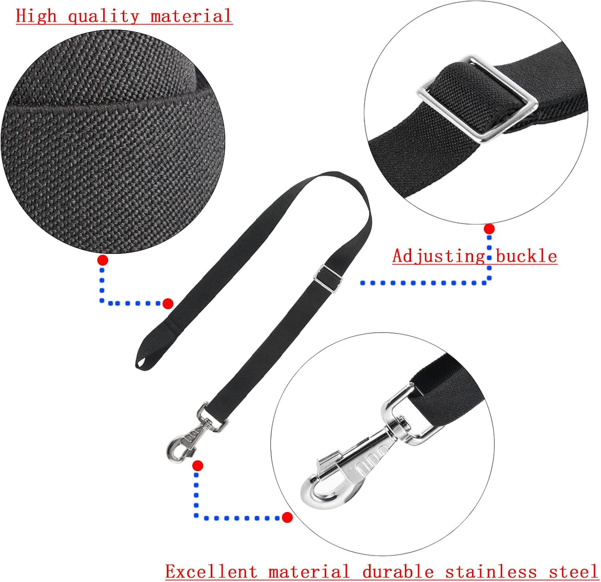 Demonstration of the sewn loop end on the adjustable horse blanket accessory