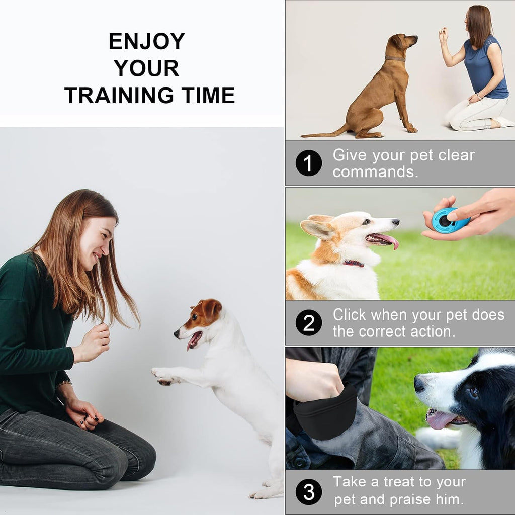 Hands free food grade silicone pouch for positive reinforcement dog obedience coaching