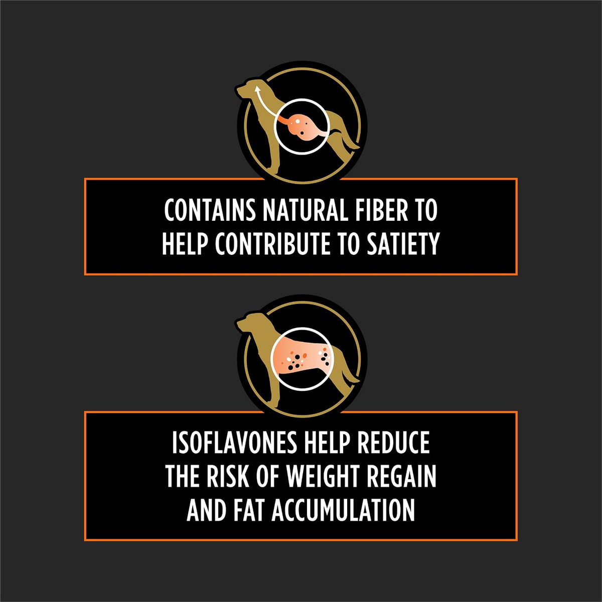 Close up of the nutritional facts and ingredient list on the Purina Pro Plan weight loss dog food.