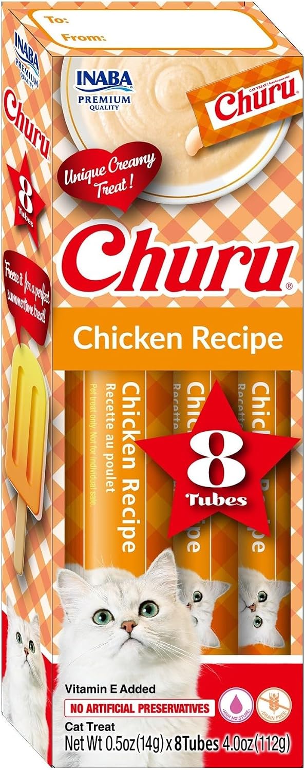 INABA Churu Lickable Pure Natural Cat Treats Gift Box - Salmon Recipe, 32 Tubes (4 Gift Boxes of 8 Tubes Each) - Image 9