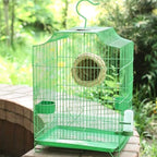 Convenient hanging bird water feeder installed in cage