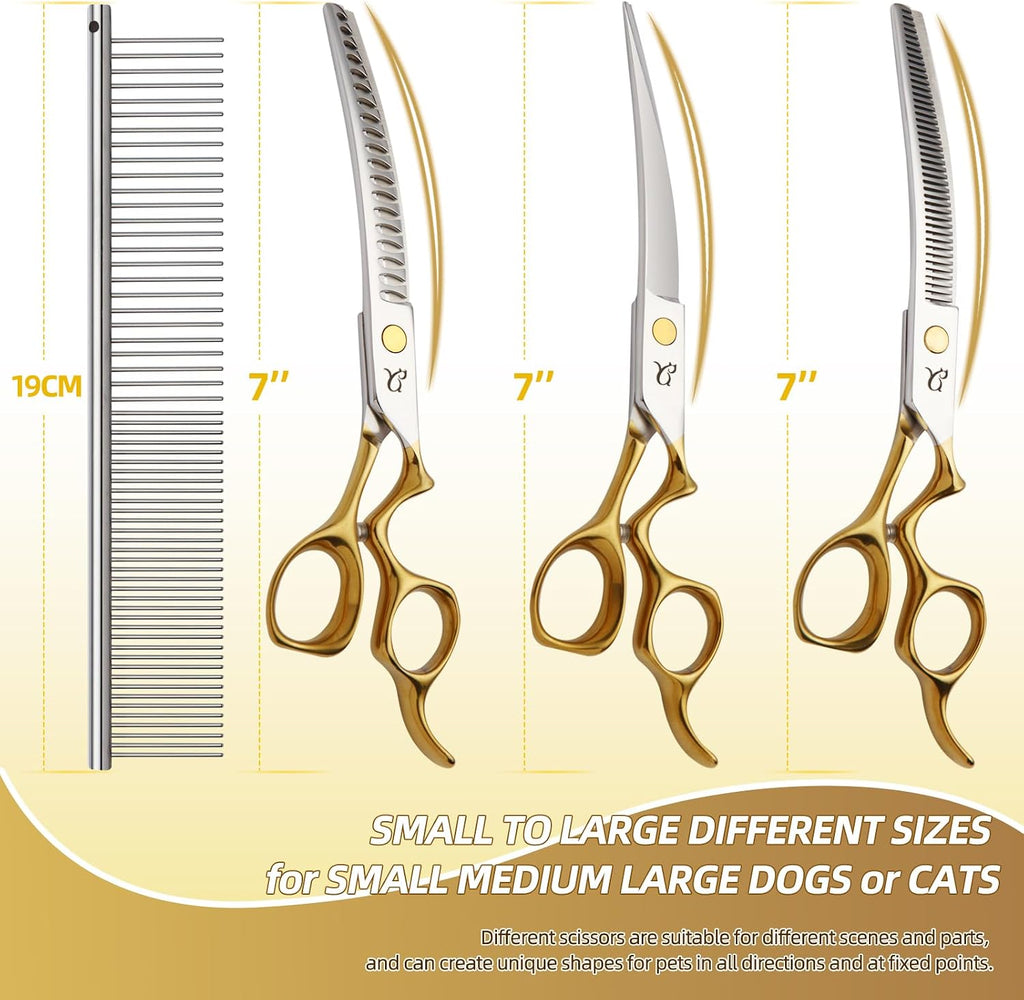 Citywish pet grooming scissors set showing safety rounded tips for secure dog trimming