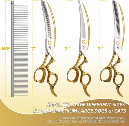 Citywish pet grooming scissors set showing safety rounded tips for secure dog trimming
