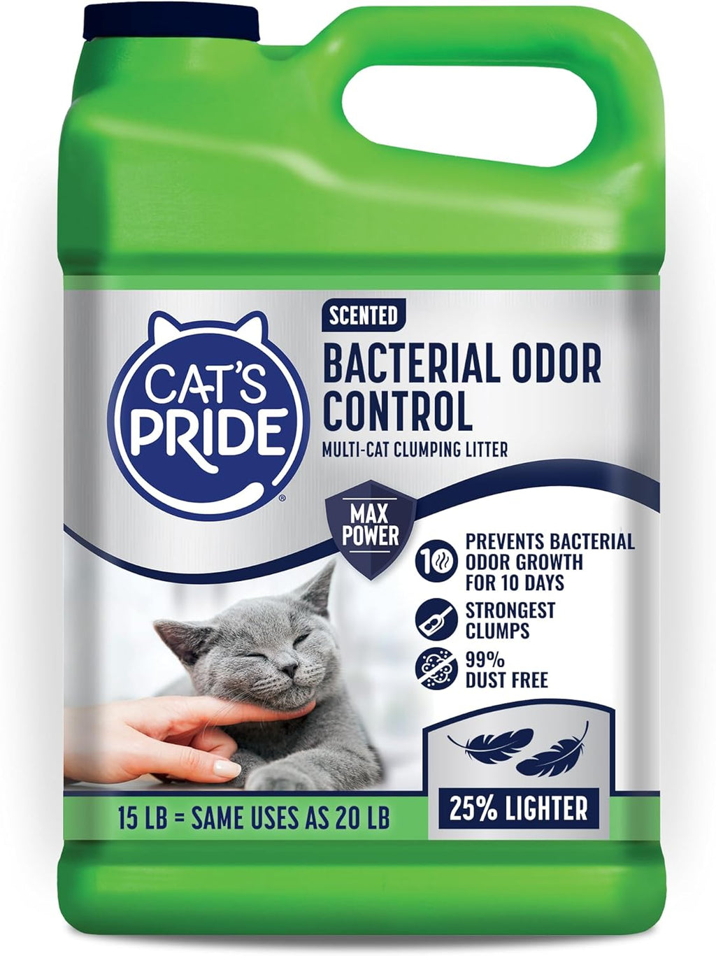 Cat's Pride Max Power: Total Odor Control - Up to 10 Days of Powerful Odor Control - Strong Clumping - Hypoallergenic - 99% Dust Free - Multi-Cat Litter, Unscented, 15 Pounds - Image 10
