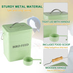 Brabtod green bird food container showing airtight lid and silicone seal