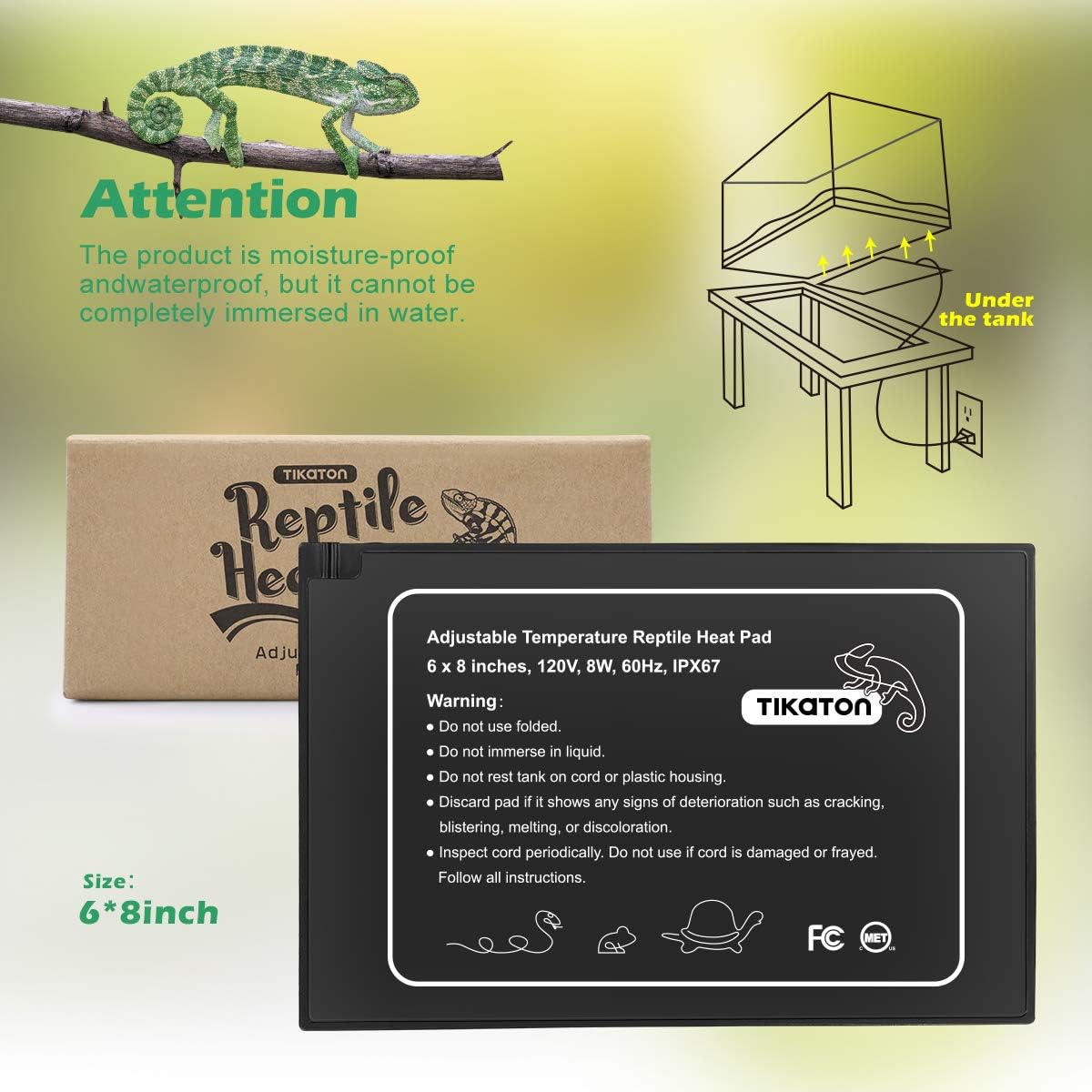 Tikaton adjustable heating mat for terrariums