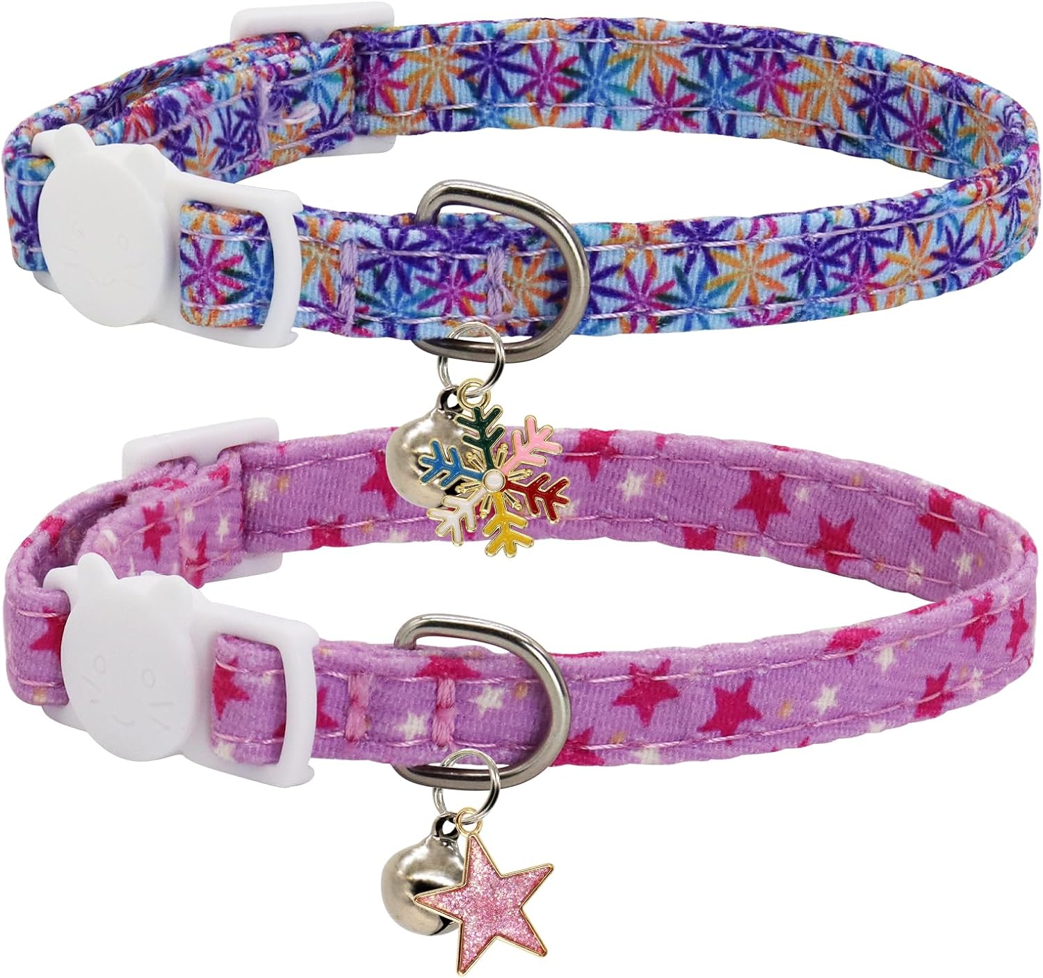 Giecooh imported breakaway kitten collars with charms detail view