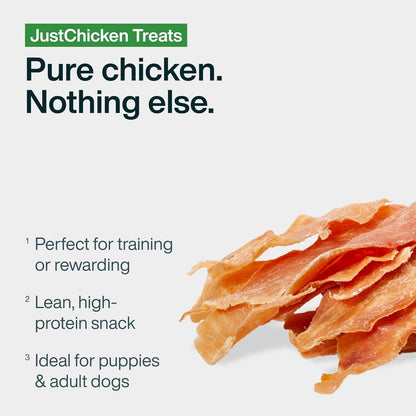 Close up of natural chicken breast dog treat texture