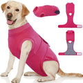 Kuoser dog surgery recovery suit front view on a golden retriever puppy