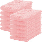 12 Pack Muslin Burp Cloths 100% Cotton Muslin Cloths Large 20''x10'' Extra Soft and Absorbent Baby Burping Cloth - Pink - Image 1