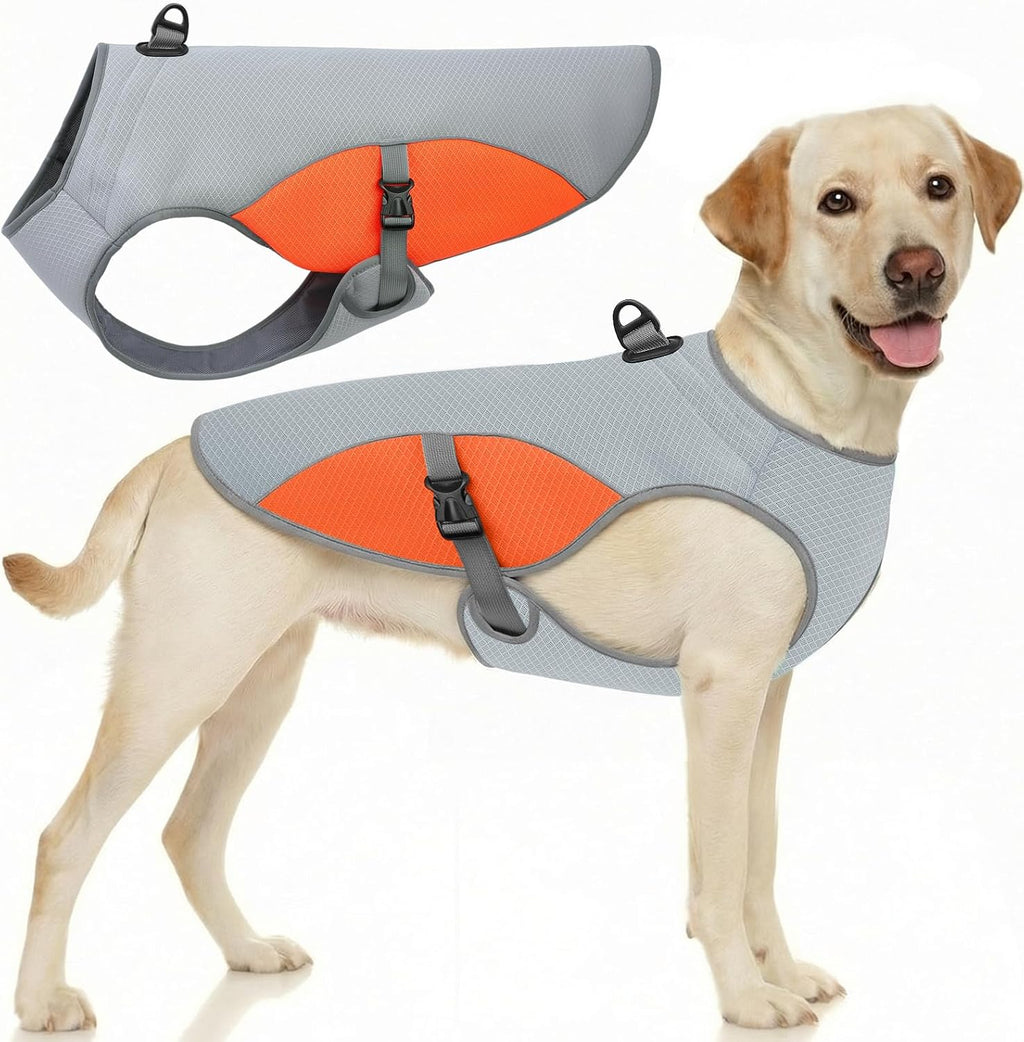 Dog Cooling Jacket for Large Dogs, Pet Cooling Vest with Mesh and D Ring, Dog Reflective Stripe Cooler Jacket for Beach, Hiking, Walking, Blue-L - Image 15