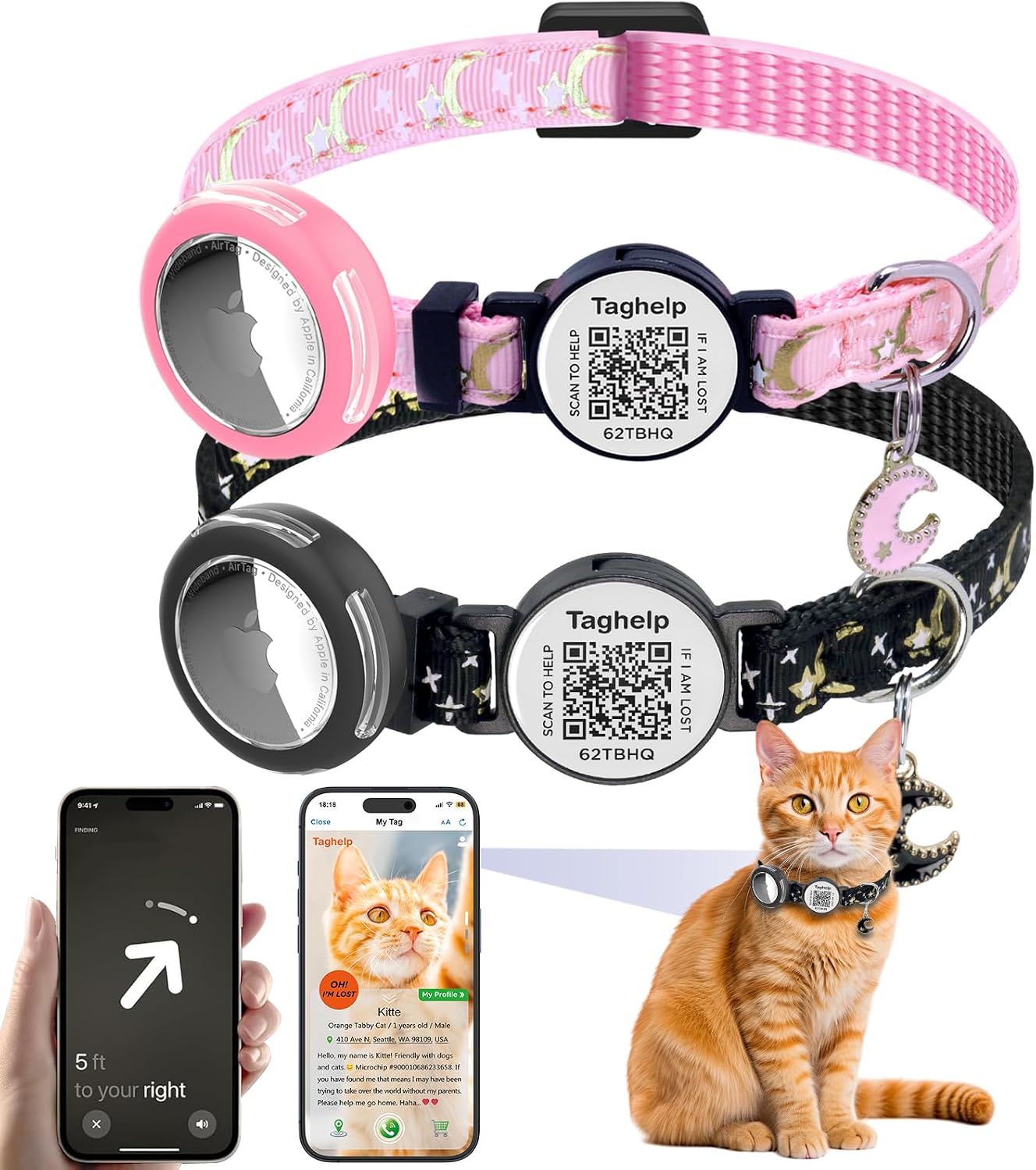 2 Pack Solid & Safe Safety Kitten Collars with Smart QR Code ID Tag for Girl Boy for Cats, Pet Collar, Breakaway Cat Collar,Silent, Lightweight,Durable QR Code Pet ID Tags (Blue) - Image 12
