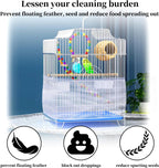 Hoydate white nylon mesh bird cage net fitted on round parrot enclosure
