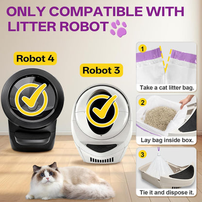 Tolnetr durable cat litter liners with heavy duty drawstring closure