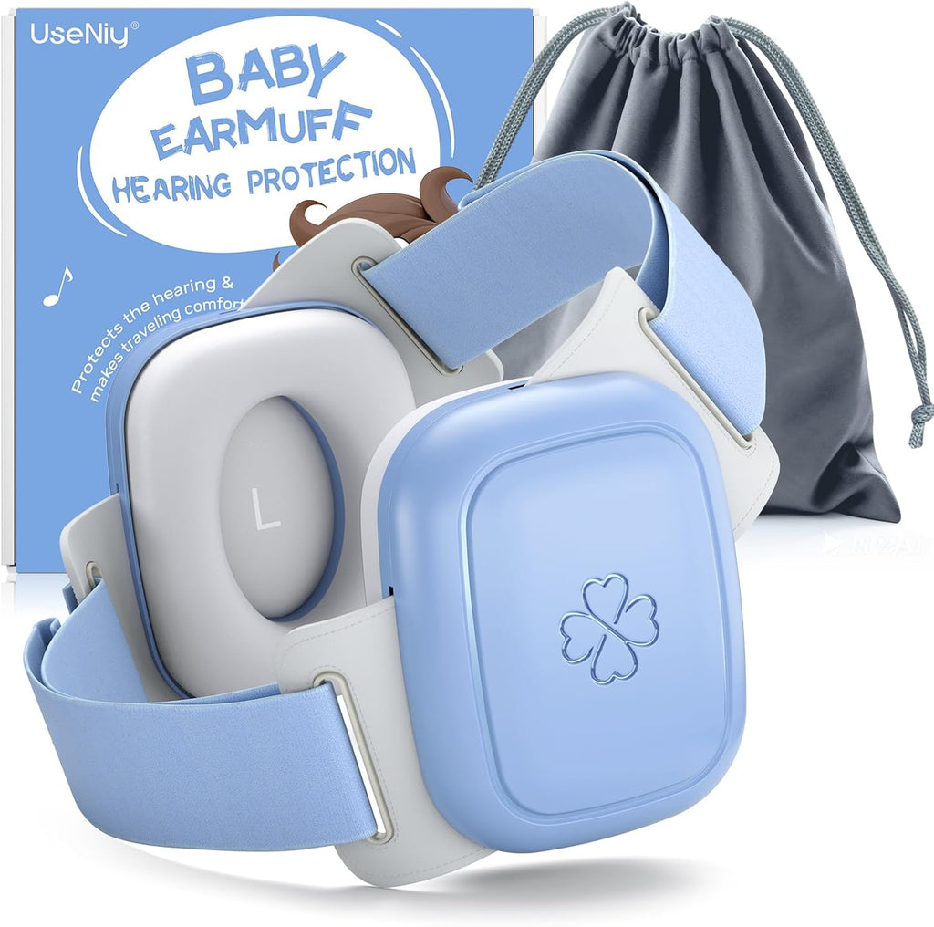 UseNiy Baby Ear Protection Earmuffs front view blue color