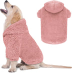 Fuzzy Dog Hoodie Dog Sweaters for Large Dogs Soft Double-Sided Plush Fleece Sweater Clothes Coats Hoodie Sherpa Hooded Sweatshirt(Grey-L) - Image 13