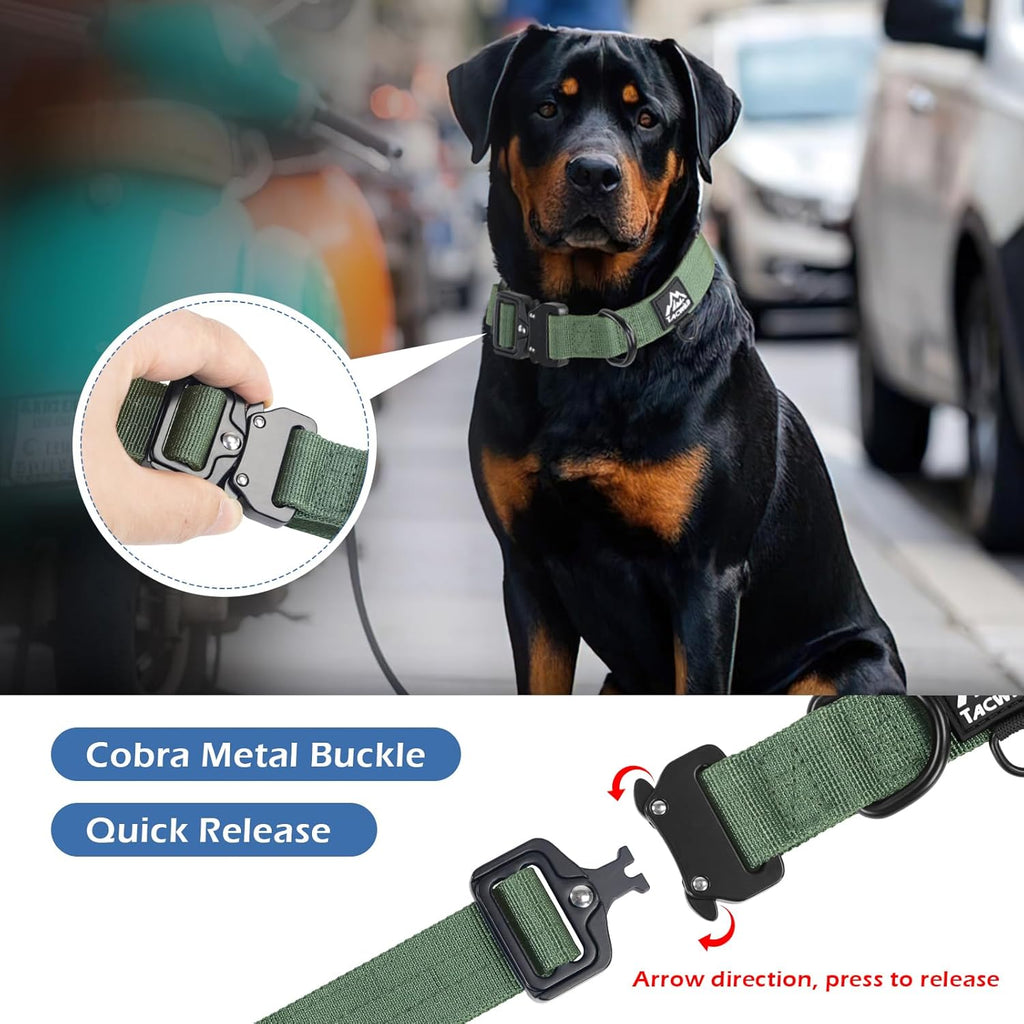 Tacwild tactical nylon dog collar adjustable buckle detail