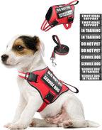 Service Dog Vest Harness and Leash Set+10 Patches,No Pull&Adjustable Reflective Dog Harness with Soft Padded Handle for Training/Everyday,Fit Small/Medium/Large/Extra-Large Dogs(Red M) - Image 12