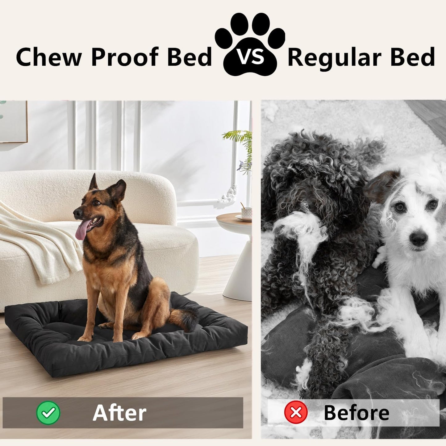 Large dog resting on heavy duty chew resistant mat