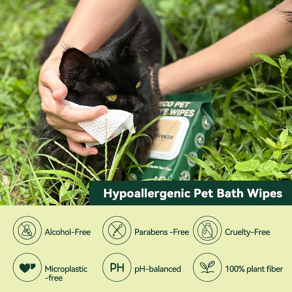 Dog and cat grooming wipes for wrinkles and discharge removal