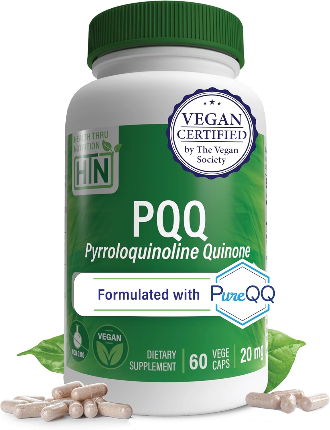 Health Thru Nutrition PQQ 20mg 120 Servings Pyrroloquinoline Quinone as PureQQ | Promotes Mitochondrial Biogenesis | Certified Vegan | Non-GMO Gluten Soy Free Capsules| Clean Label PQQ Supplement - Image 10