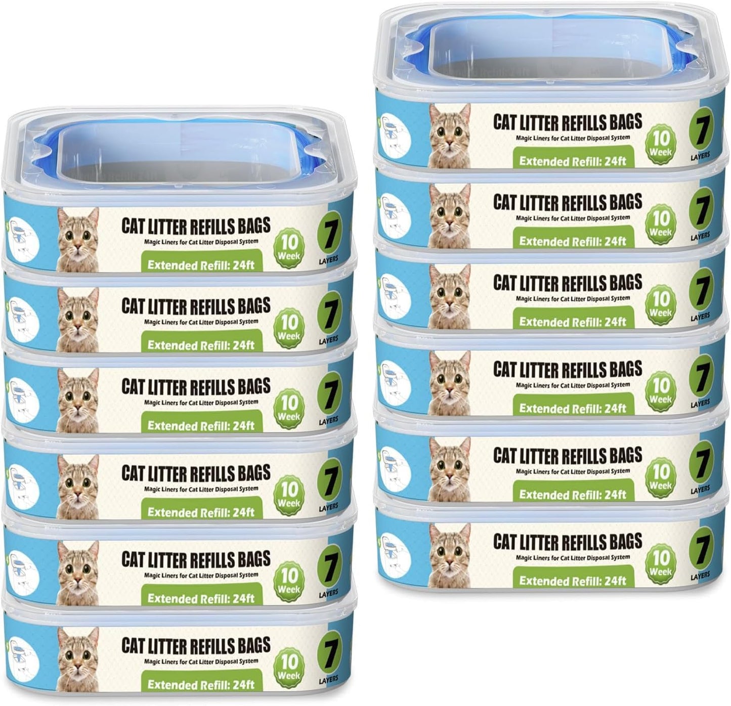 Zippland Cat Litter Refills Cartridge pack of 12 front view for odourless pet waste management.