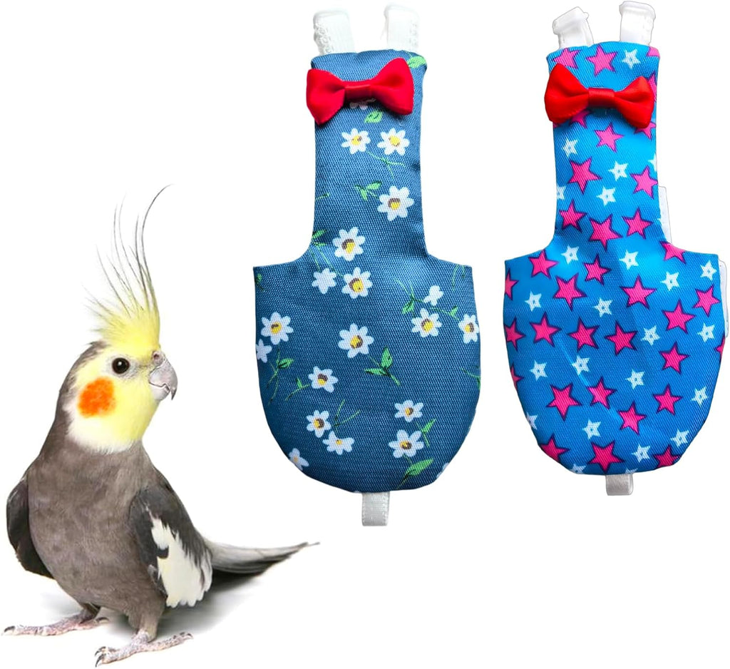 Bird Diapers 2 Pack, Large Parrot Clothes, Cute Fight Suite for Parakeets - Image 10