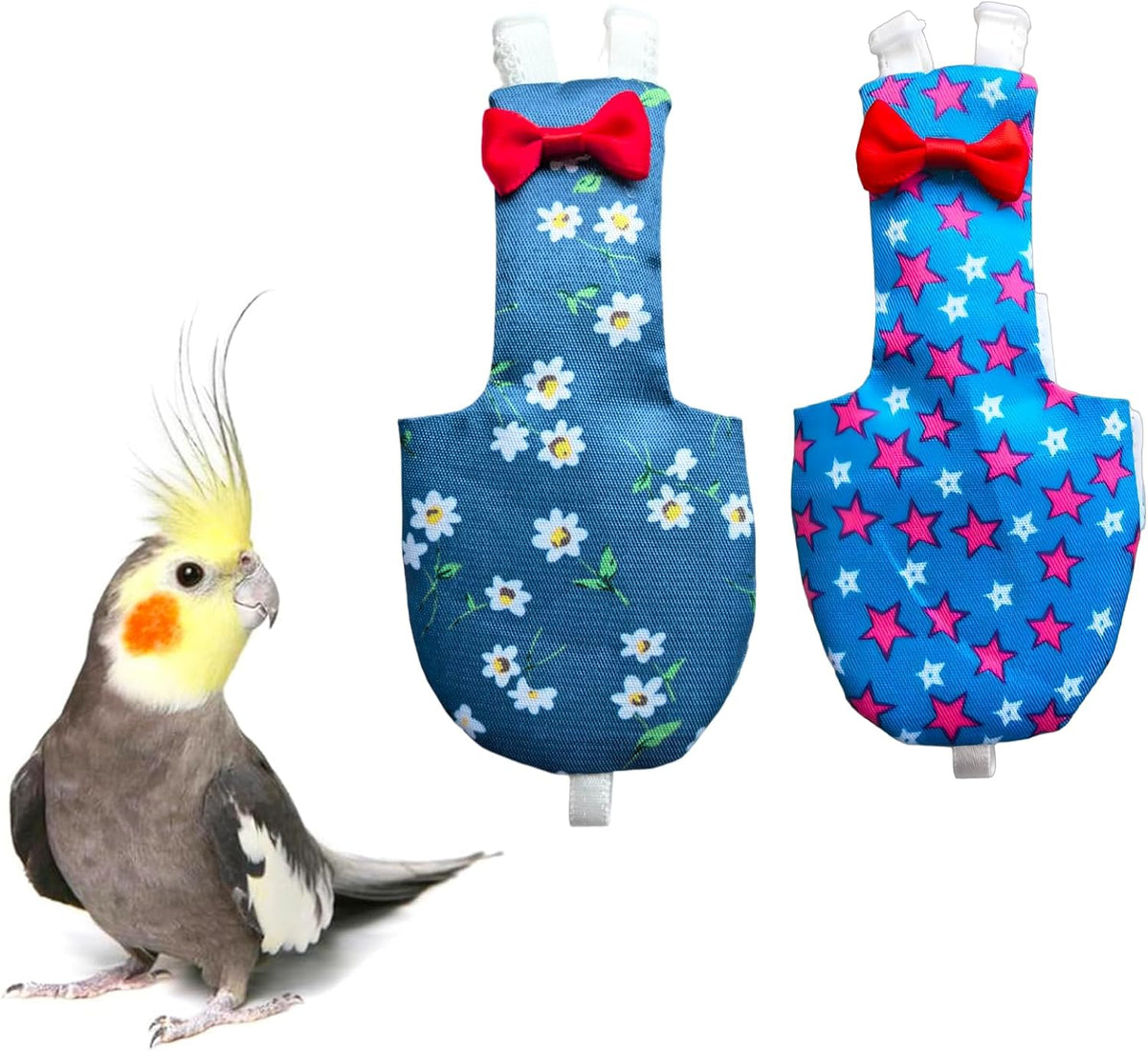 Bird Diapers 2 Pack, Large Parrot Clothes, Cute Fight Suite for Parakeets - Image 10