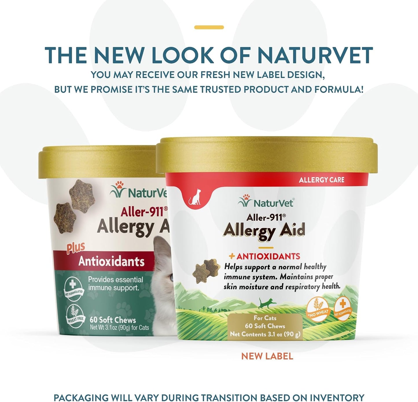 NaturVet Aller-911 Allergy Aid cat supplement jar