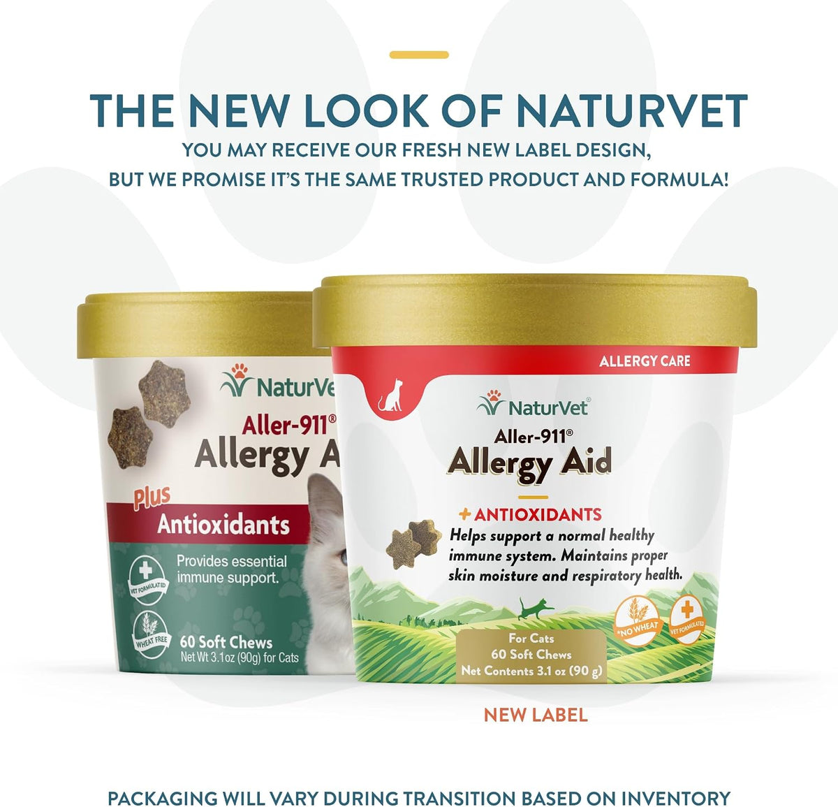 NaturVet Aller-911 Allergy Aid cat supplement jar