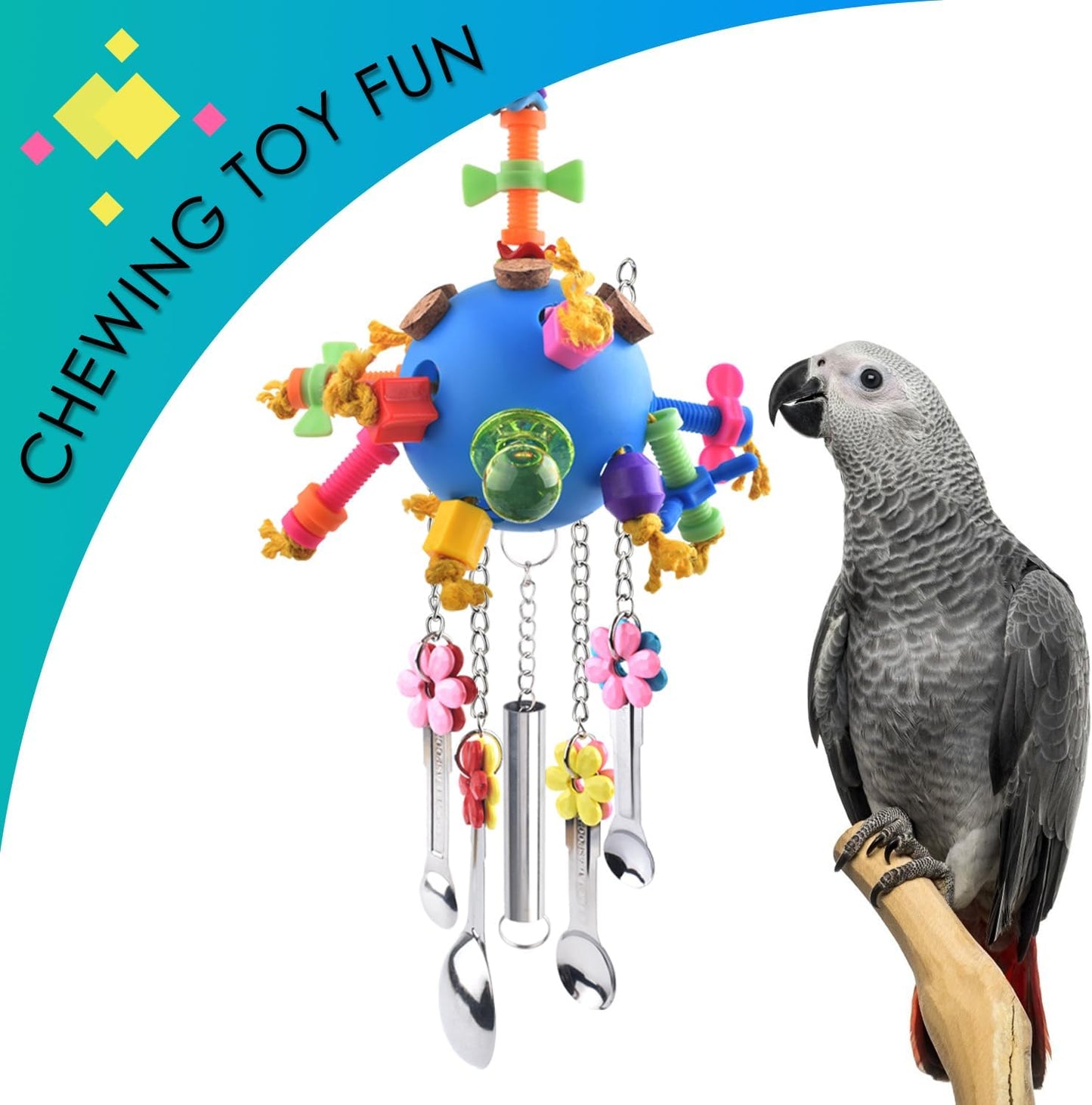 Colorful acrylic stick toys for bird physical and mental workout
