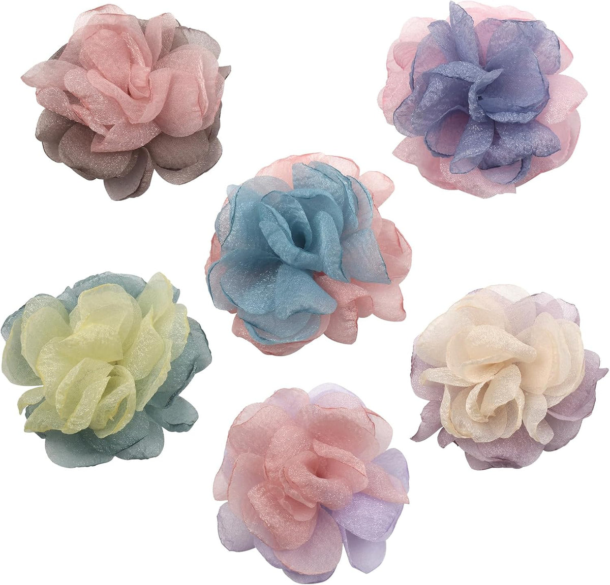 Ubqubq 6 piece floral dog collar charms front view