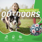 Durable nylon grip tabs on QDAN dog soccer ball