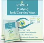 Noveha Eyelid And Lash Cleansing Wipes front view box packaging