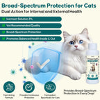 LuxeVib cat digestive cleanser liquid packaging showing broad spectrum parasite coverage