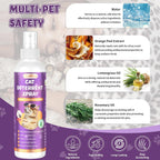 Anti scratch repellent spray applied to a living room fabric sofa corner